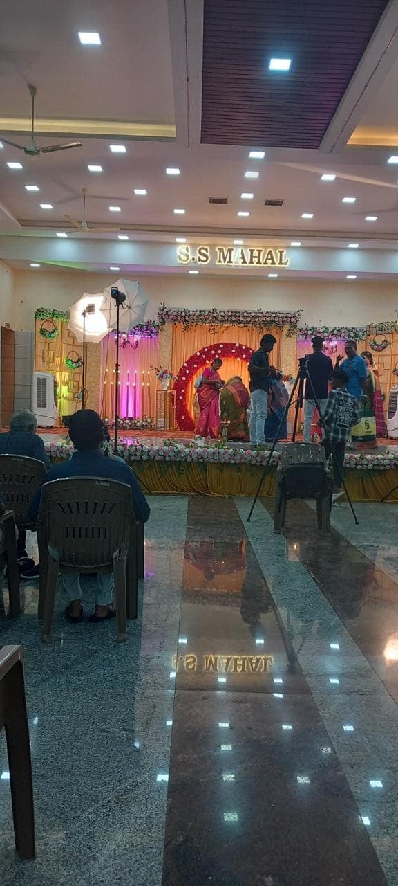 Stage ready for the guests at S.S Mahal