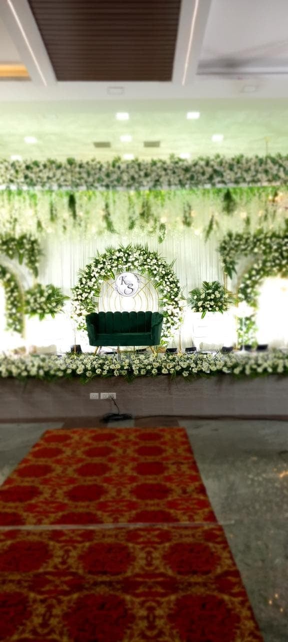 Green floral stage at S.S Mahal