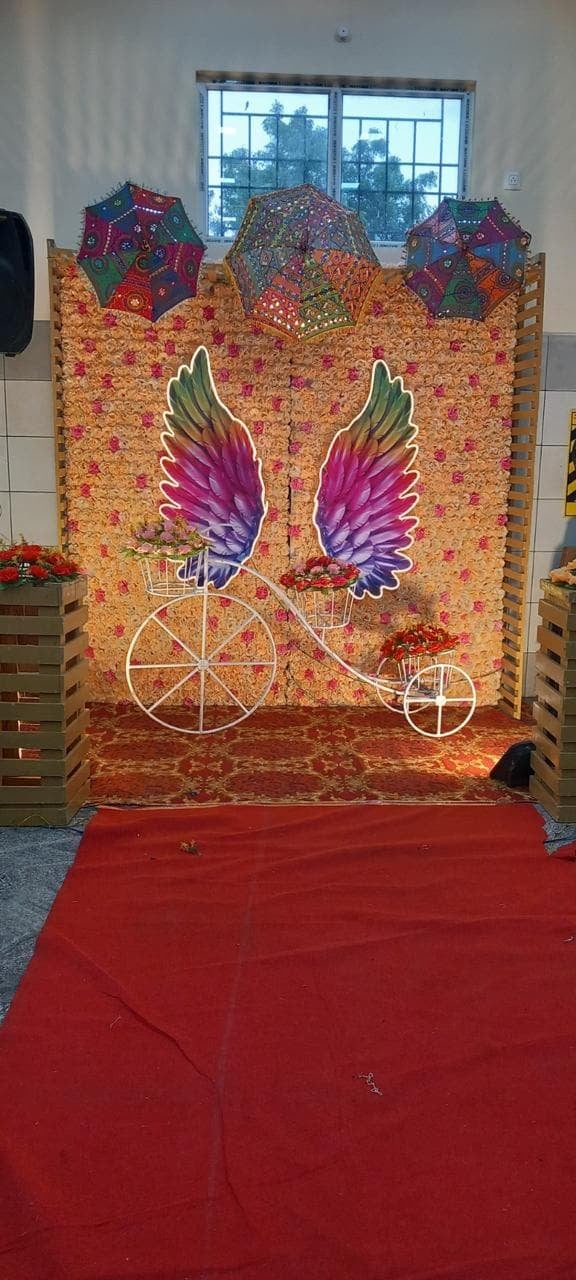 Butterfly backdrop at S.S Mahal